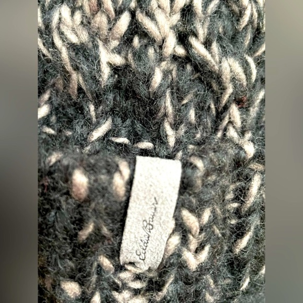 Eddie Bauer Black Knit Pom-Pom Hat - Picture 4 of 6